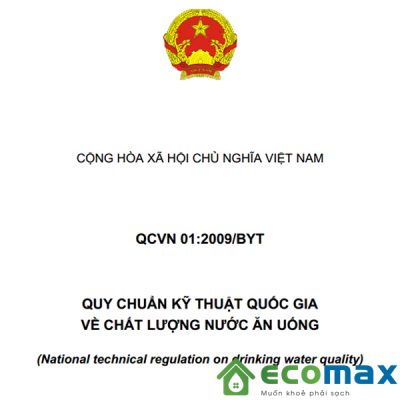 qcvn 01:2009/byt quy chuẩn kỹ thuật quốc gia về chất lượng nước ăn uống
