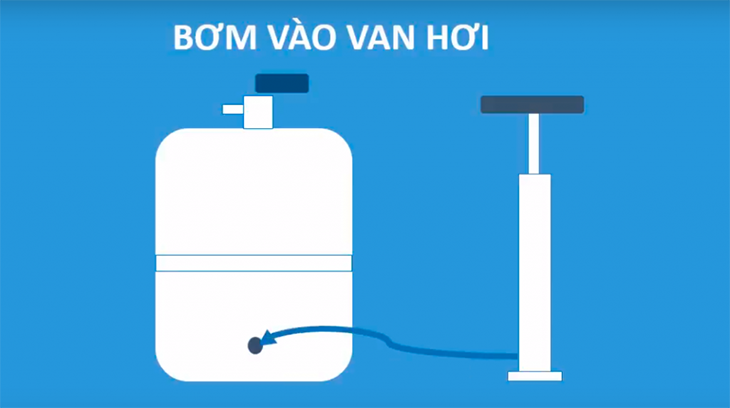 cách bơm khí vào bình áp máy lọc nước