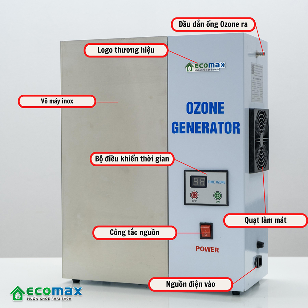 Đặc điểm cấu tạo máy Ozone 2g xử lý nước của Ecomax