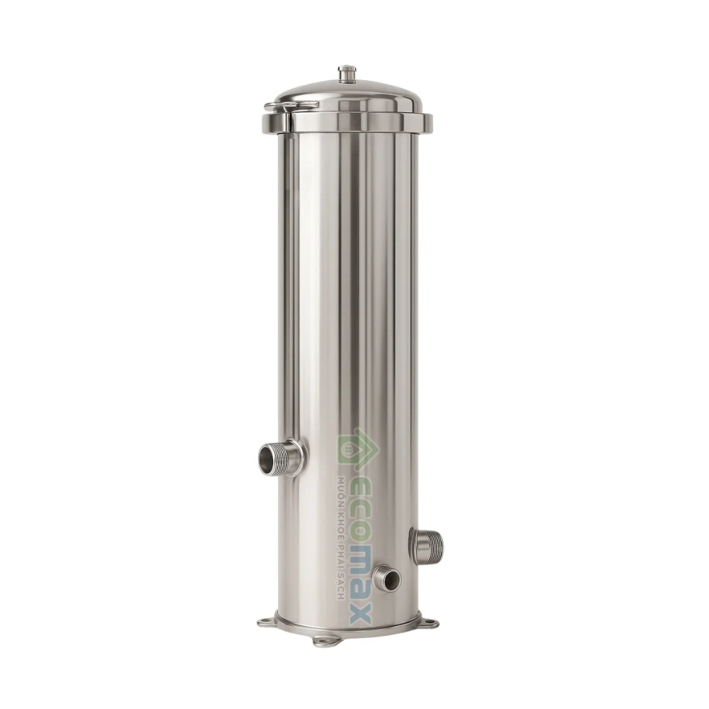 Phin lọc nước Inox 3 lõi 20 inch công suất 3m3/ giờ 8 Phin lọc nước inox 3 Lõi 20 Inch Ecomax giá tốt