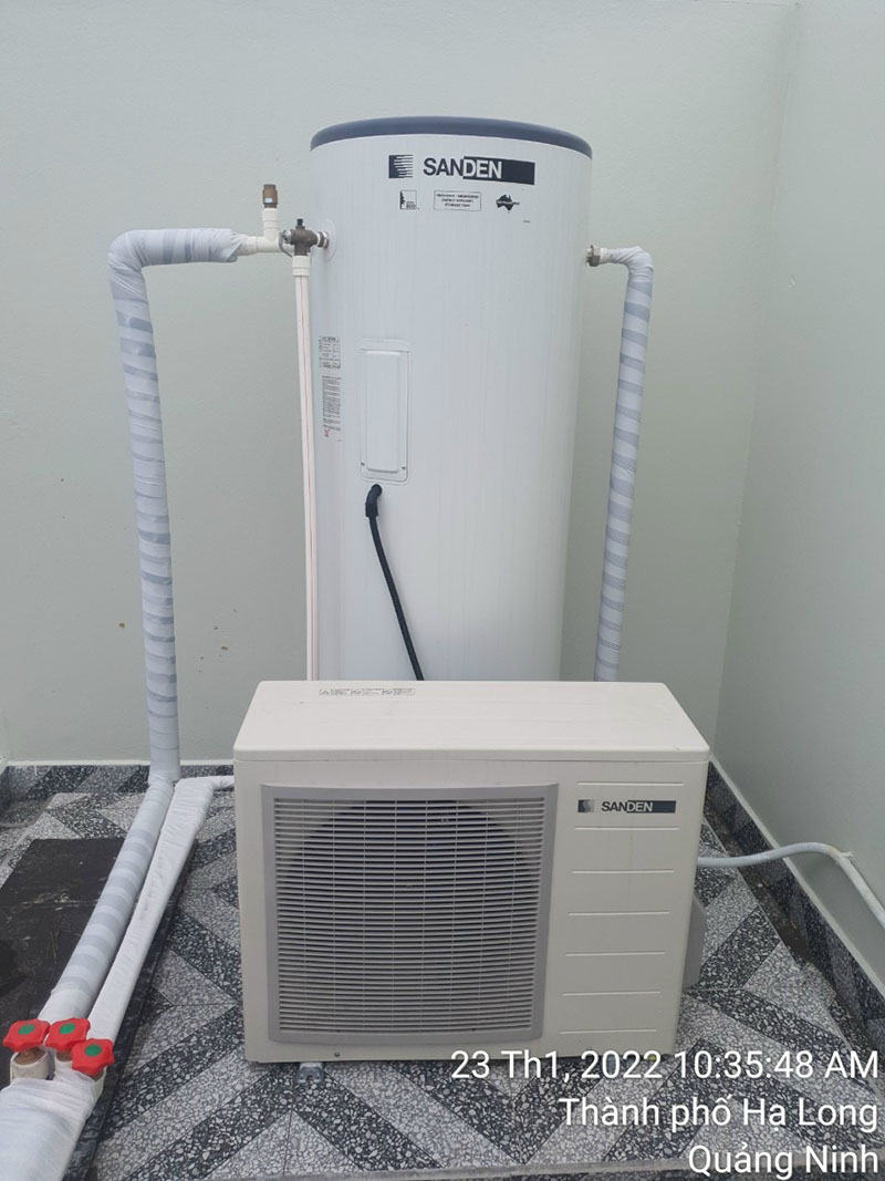 máy nước nóng trung tâm heat pump sanden