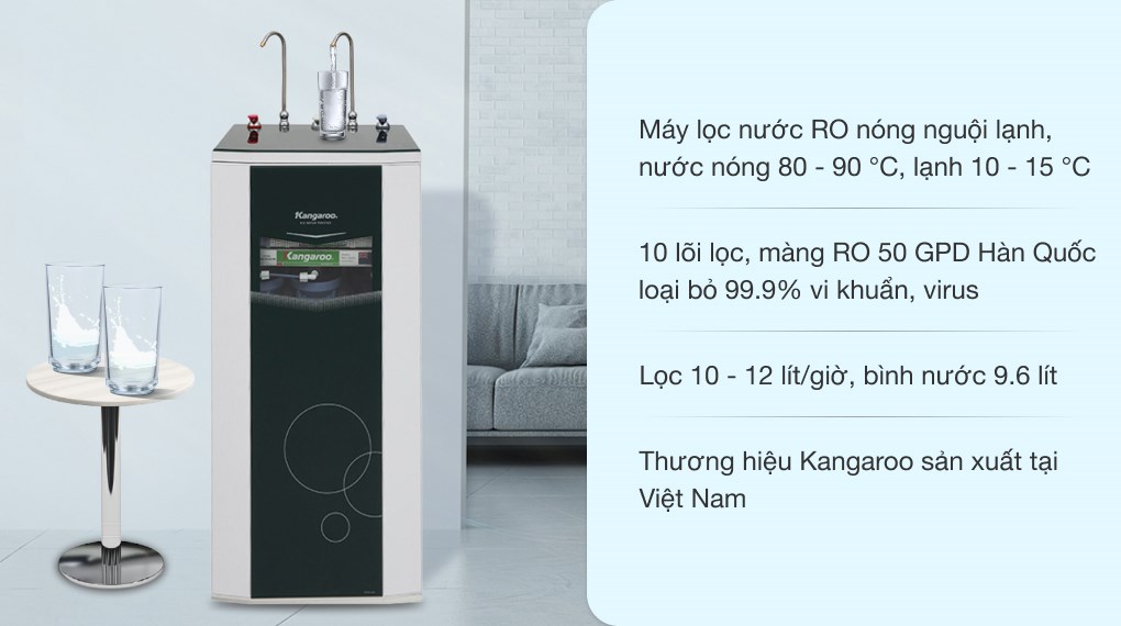 Máy lọc nước RO nóng lạnh Kangaroo KG10A3 10 lõi