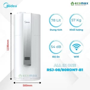 Thông số kỹ thuật Máy Heat Pump Midea RSJ-08/80RDN7-B1