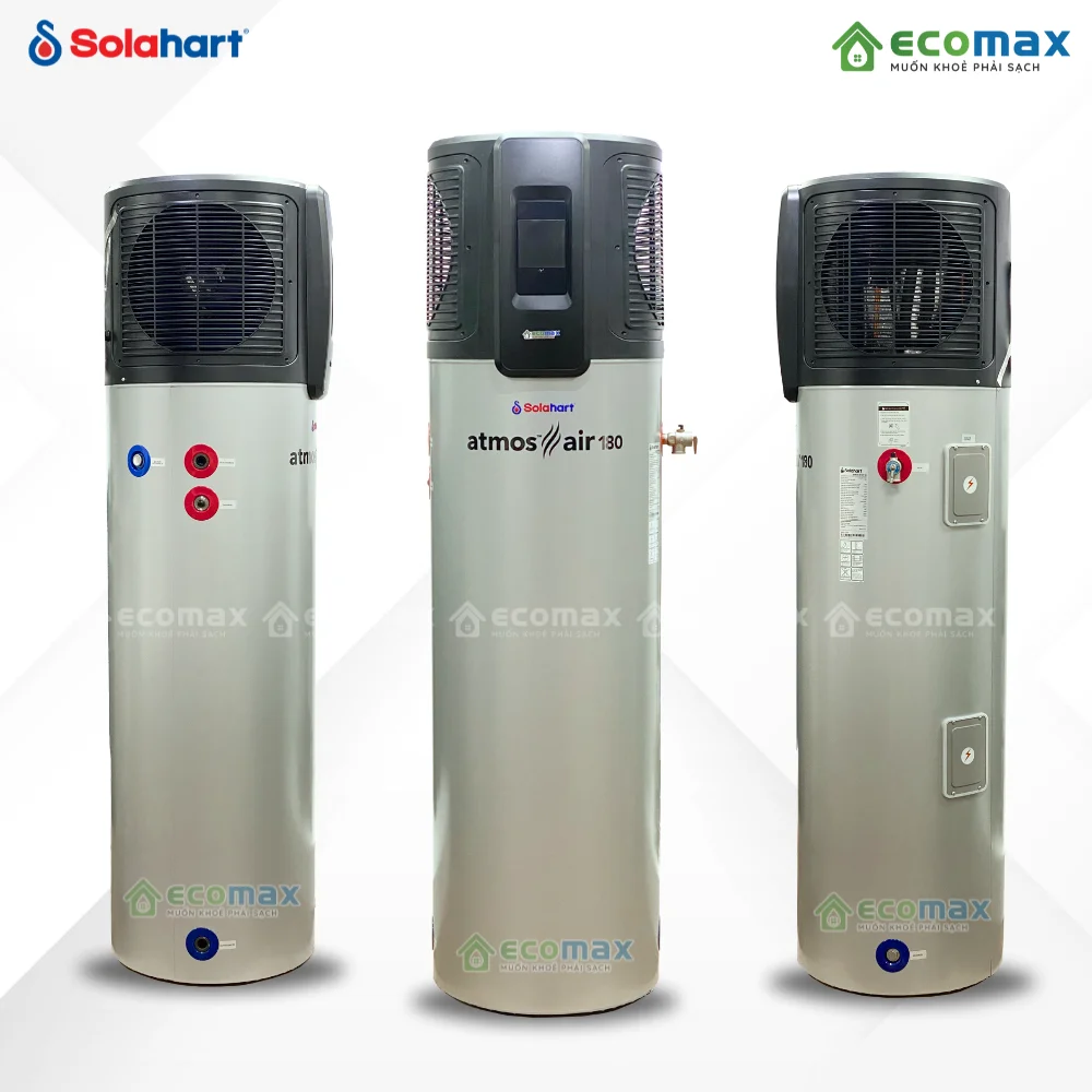 Máy bơm nhiệt Heat Pump Solahart 180 Lít Atmos Air 13 3 mặt Máy nước nóng trung tâm Solahart Atmos Air 180 Lít