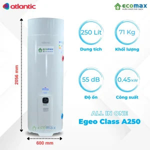 Thông số cơ bản Máy nước nóng trung tâm Atlantic 250 Lít Egeo Class