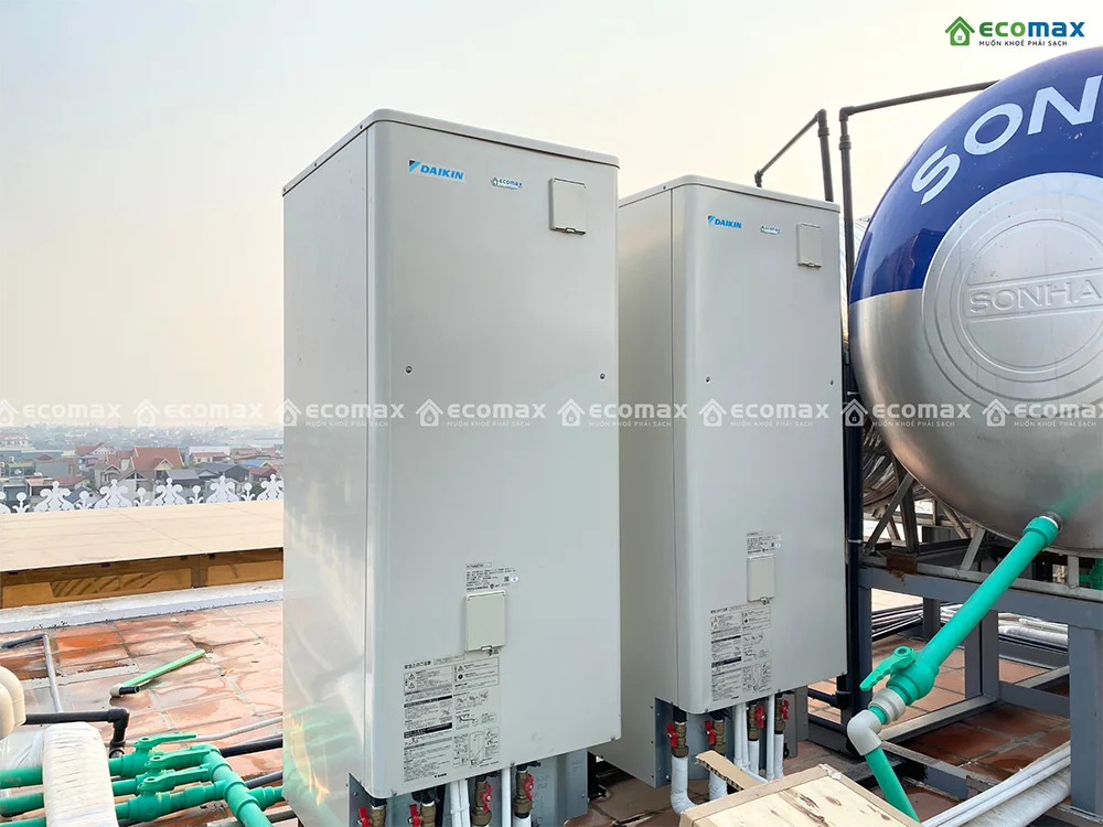 Máy nước nóng trung tâm Heat Pump Daikin được lắp đặt vào vị trí