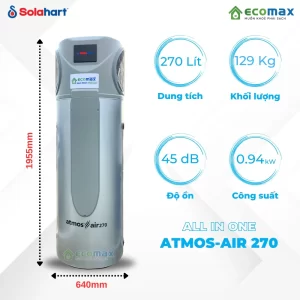 Máy nước nóng trung tâm Solahart Atmos Air 270 Lít Ecomax