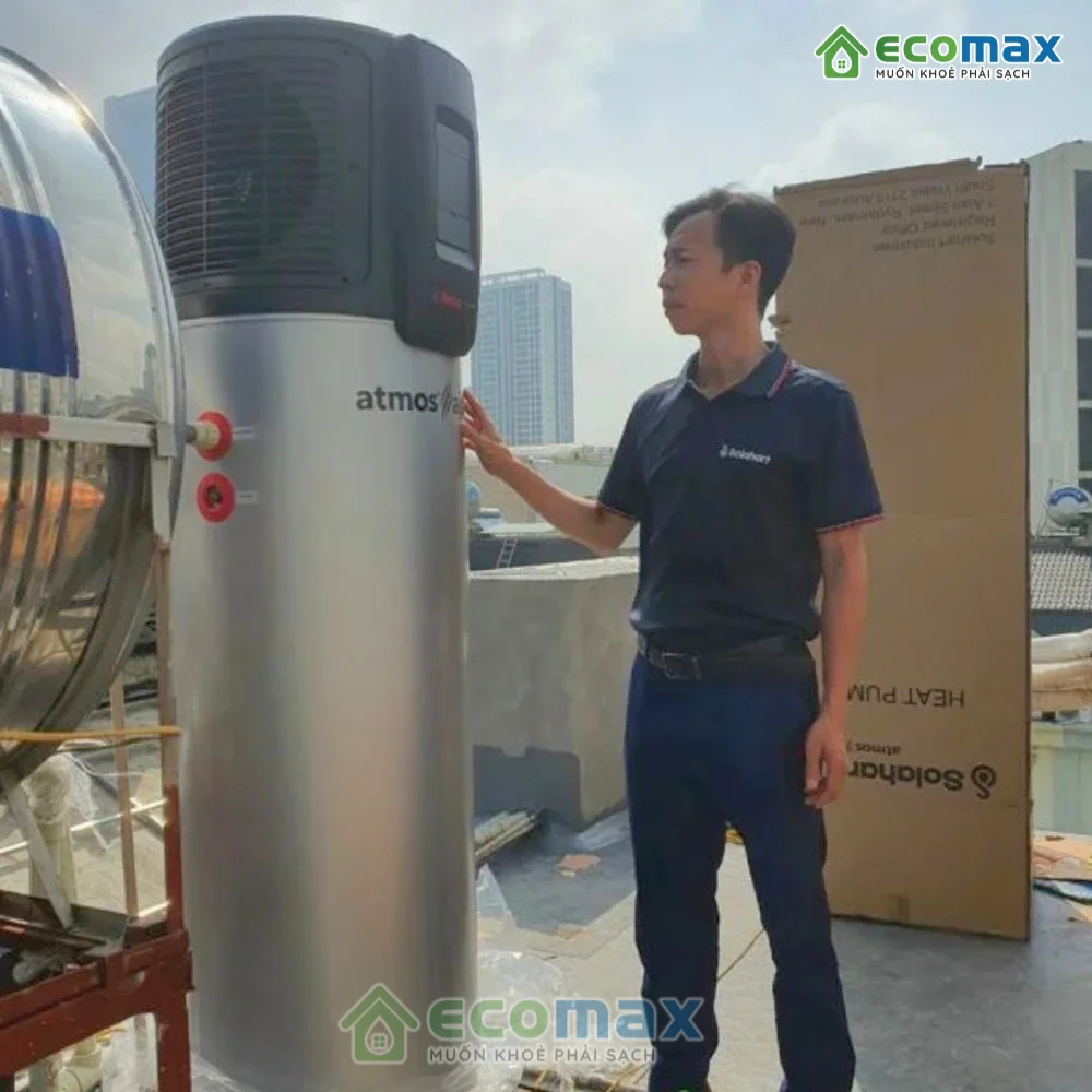 Thi công lắp đặt Máy bơm nhiệt Heat Pump Solahart 180 Lít Atmos Air