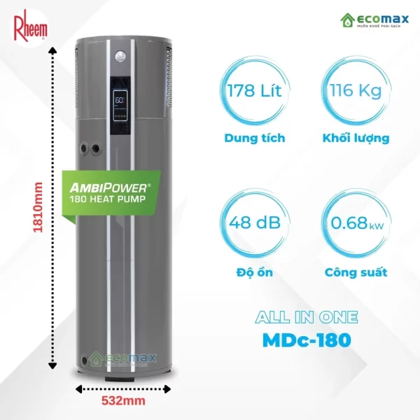 Máy nước nóng trung tâm Rheem AmbiPower MDc-180