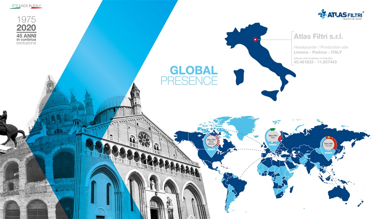 Hệ thống lọc nước đầu nguồn Atlas Filtri 3 cấp lọc nhập khẩu Italy 5 Nhà máy sản xuất hệ thống lọc nước đầu nguồn Atlas Filtri