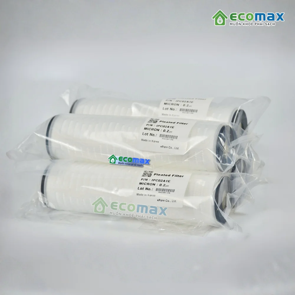 Lõi lọc xác khuẩn 10 inch dùng trong lọc nước, y tế, hoá mỹ phẩm 6 Lõi lọc xác khuẩn 10 inch Ecomax