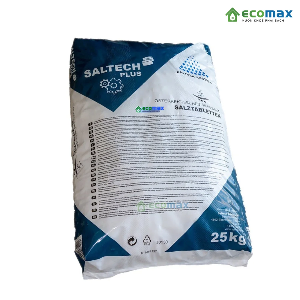 Muối Viên Hoàn Nguyên Saltech Plus (Châu Âu) - Công Nghệ Muối Chân Không Tinh Khiết 9 Thông số kỹ thuật Muối viên hoàn nguyên Saltech Plus