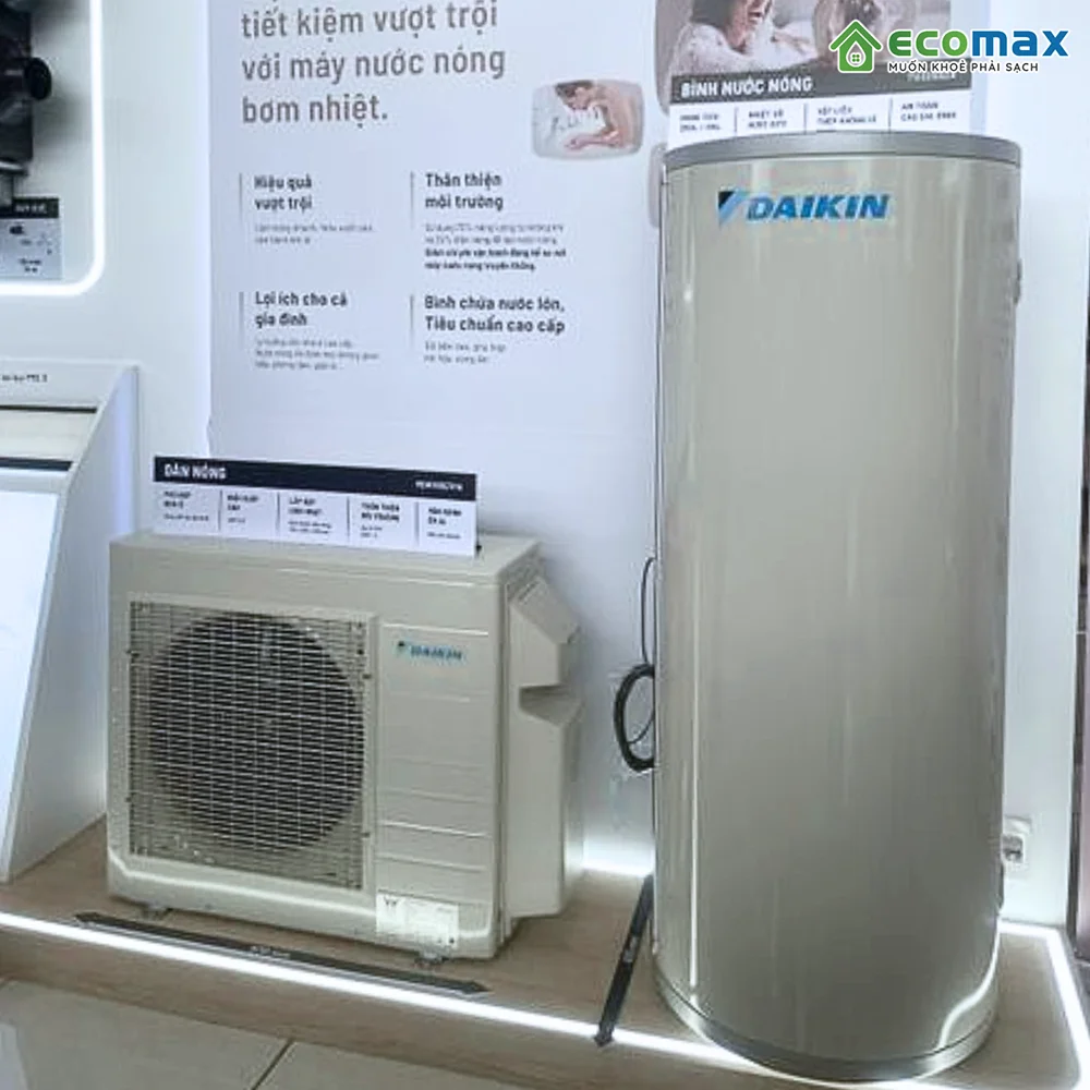 Máy nước nóng trung tâm Heat Pump Daikin 315 Lít RQWX60ZV1A Chính Hãng và Bảo Hành Lâu Dài 5 Lắp đặt Máy nước nóng Heat Pump Daikin 315 Lít