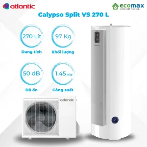 Các thông số cơ bản của Máy nước nóng trung tâm Heat Pump Atlantic Calypso 270 Lít Split VS
