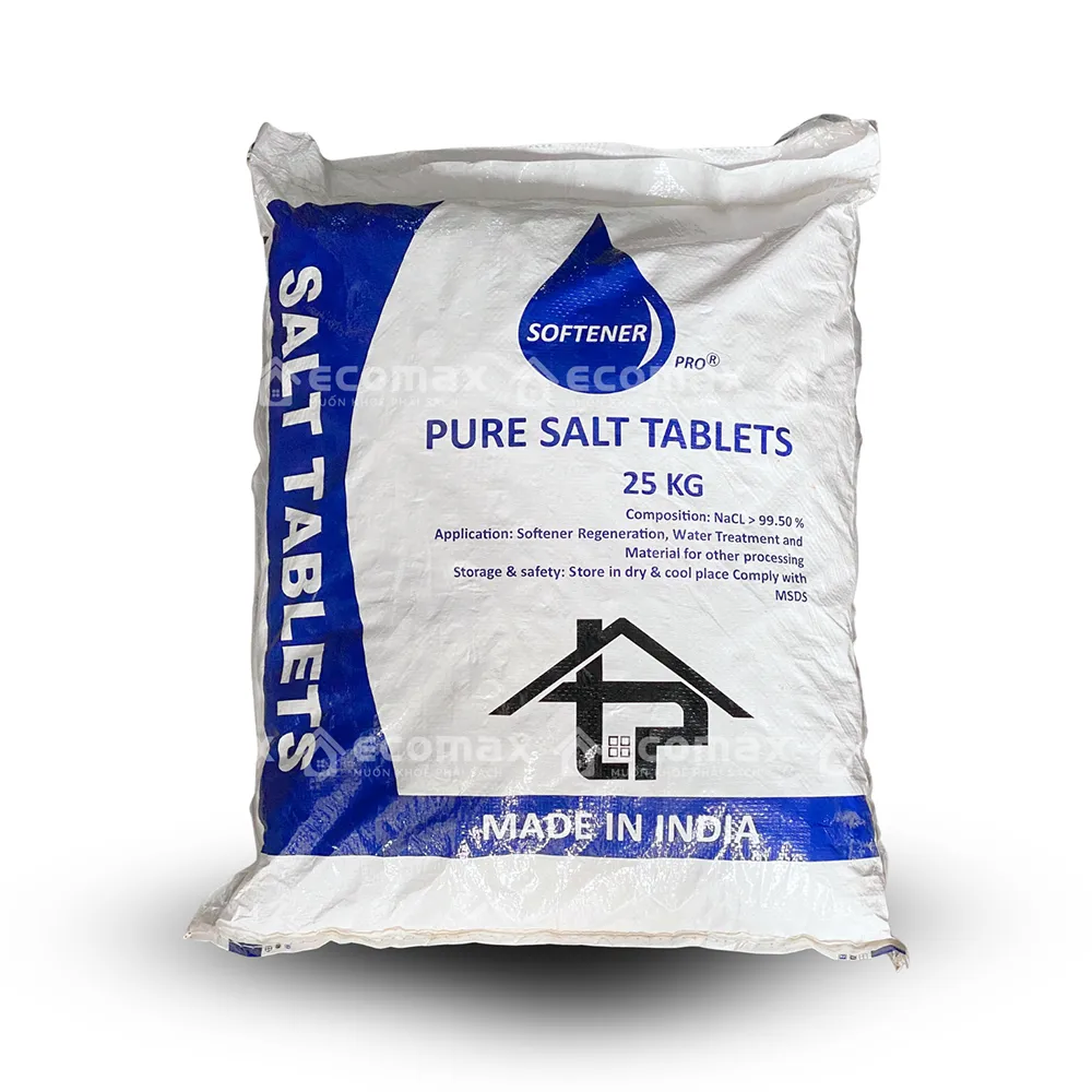 Muối viên hoàn nguyên Ấn Độ Softener Pro - Nén chắc, tan chậm, bao 25 Kg 1 Muối viên hoàn nguyên Ấn Độ Softener Pro bao 25 Kg 2