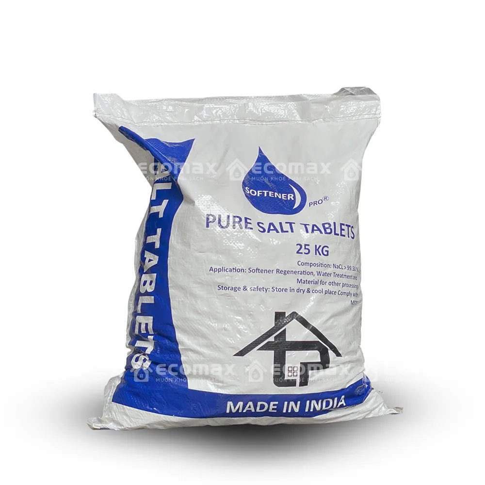 Muối viên hoàn nguyên Ấn Độ Softener Pro - Nén chắc, tan chậm, bao 25 Kg 2 Muối viên hoàn nguyên Ấn Độ Softener Pro bao 25 Kg