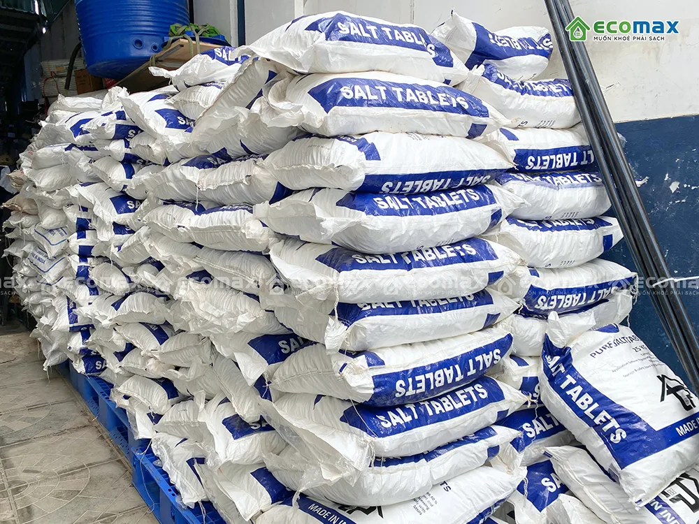 Muối viên hoàn nguyên Ấn Độ Softener Pro - Nén chắc, tan chậm, bao 25 Kg 13 Muối viên hoàn nguyên Softner Pro chính hãng tại kho Ecomax
