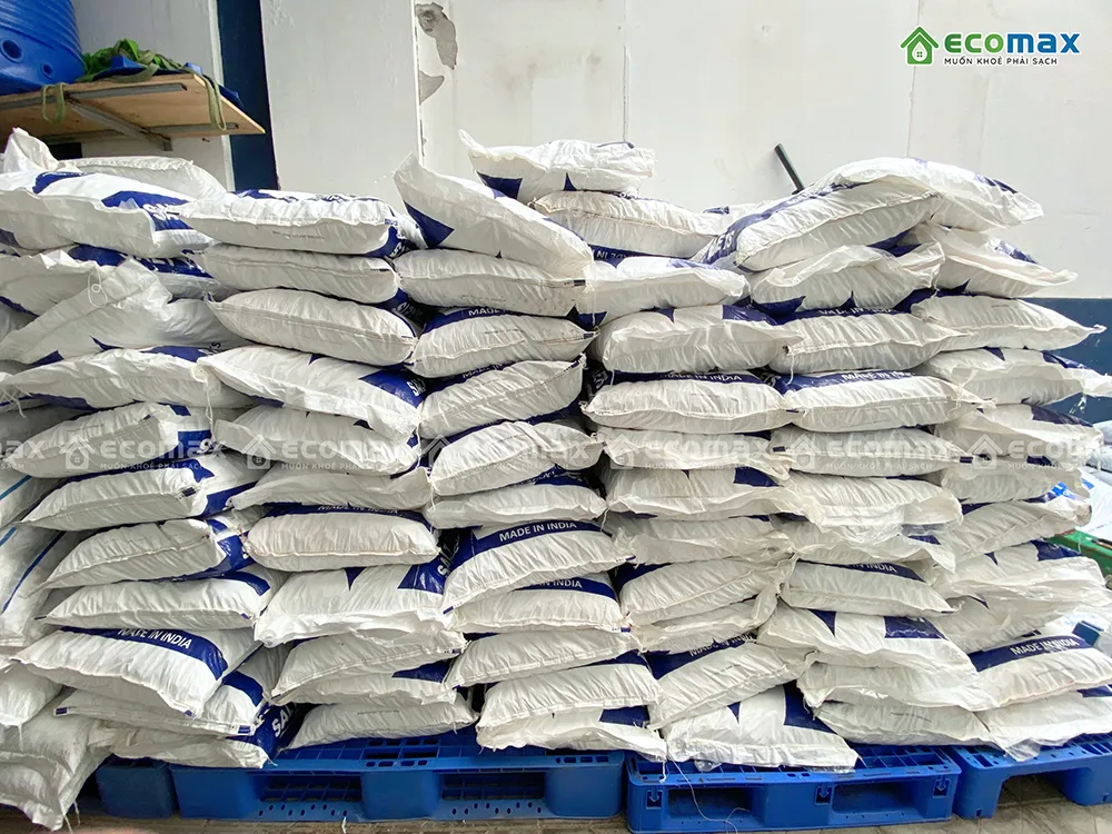 Muối viên hoàn nguyên Ấn Độ Softener Pro - Nén chắc, tan chậm, bao 25 Kg 14 Sẵn hàng muối viên hoàn nguyên Ấn Độ tại Ecomax